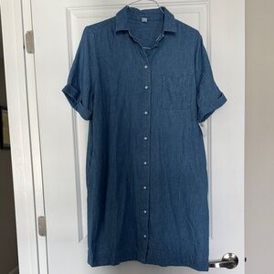 Old Navy Blue Denim Shirt Dress
